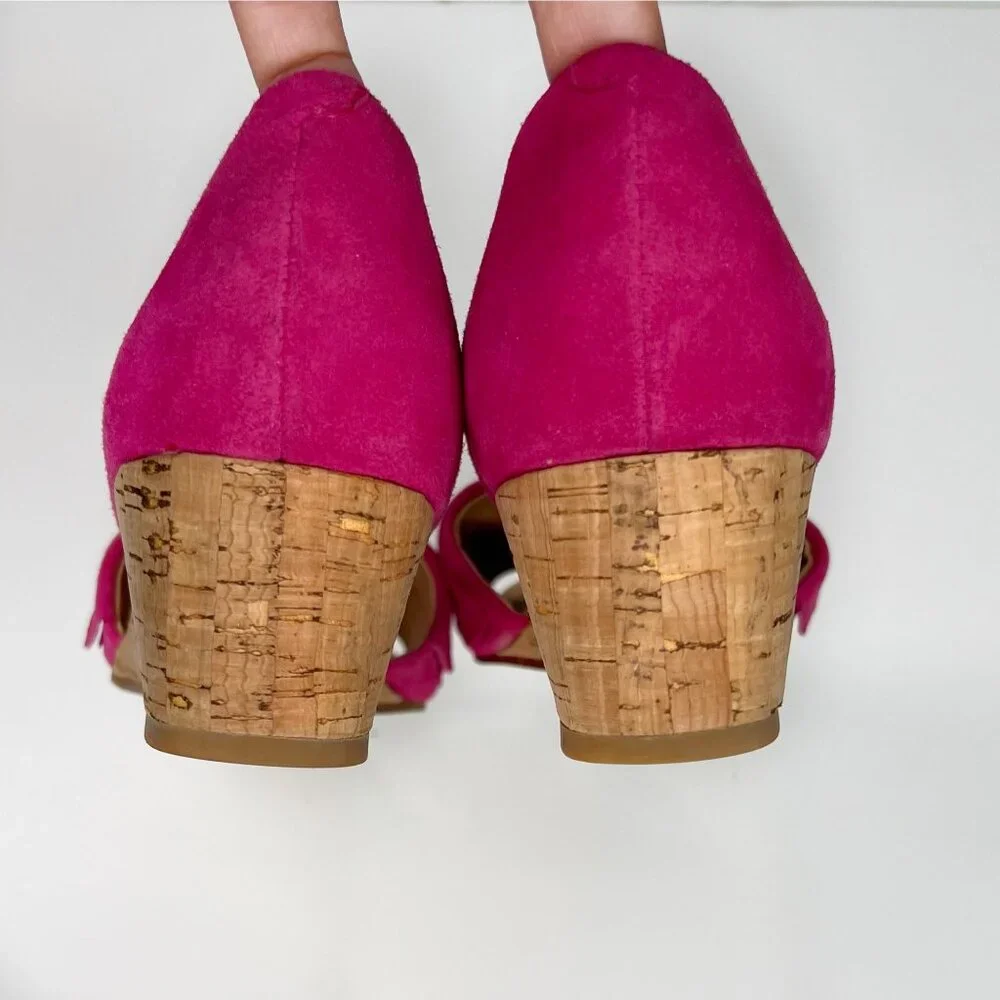 LUCCA LANE‎ Saddie Wedge Pink Sandals 8